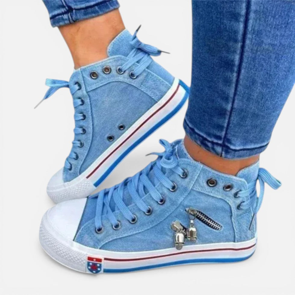 Women's High-Top Canvas Trainers