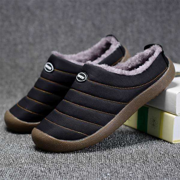 Quilted Slippers with Faux Fur Lining
