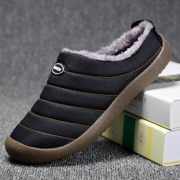 Quilted Slippers with Faux Fur Lining