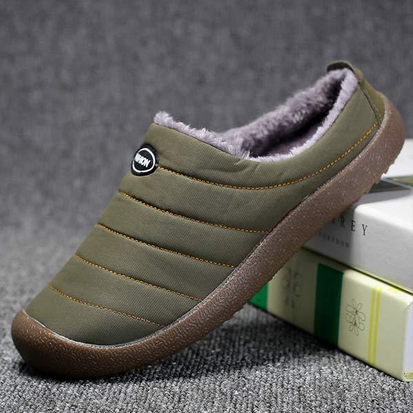 Quilted Slippers with Faux Fur Lining