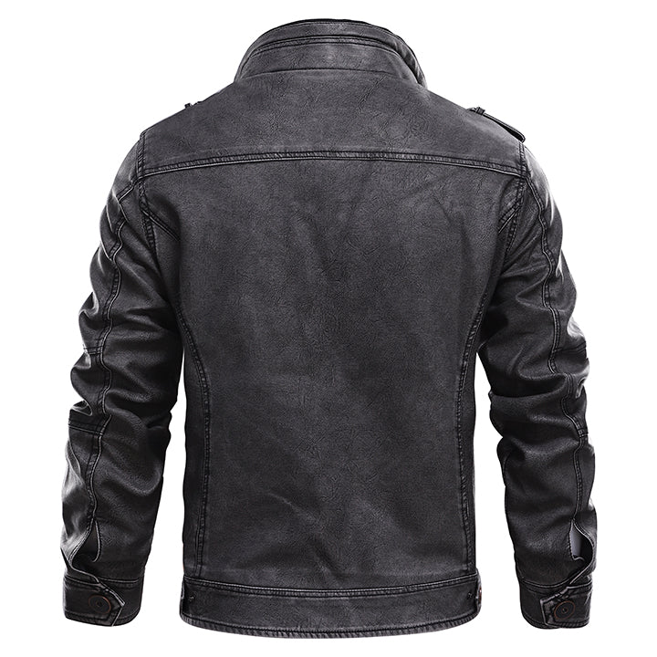 Men's Vintage Faux Leather Biker Jacket