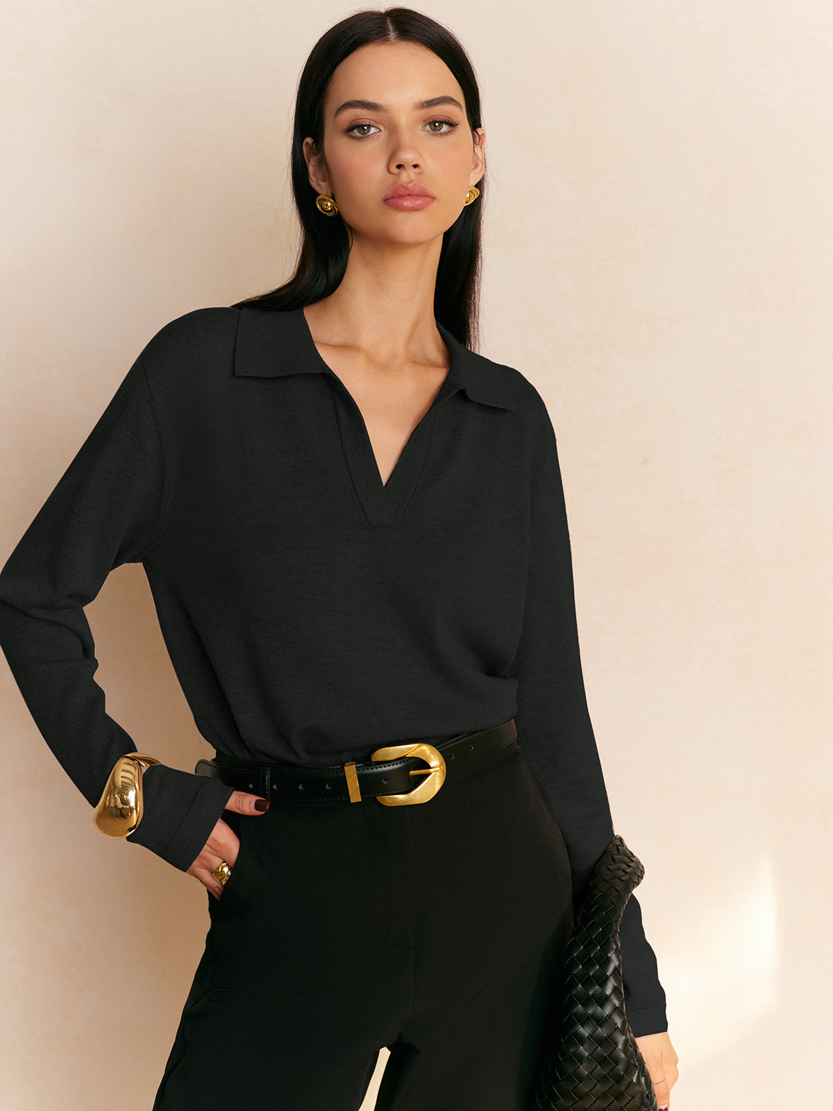 Pull en maille à col pour femme