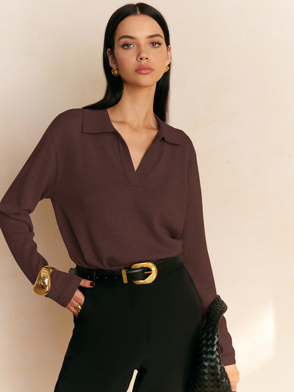 Pull en maille à col pour femme