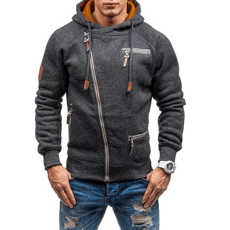 Men's Full Zip Hooded Sweatshirt | Casual Layering Jacket