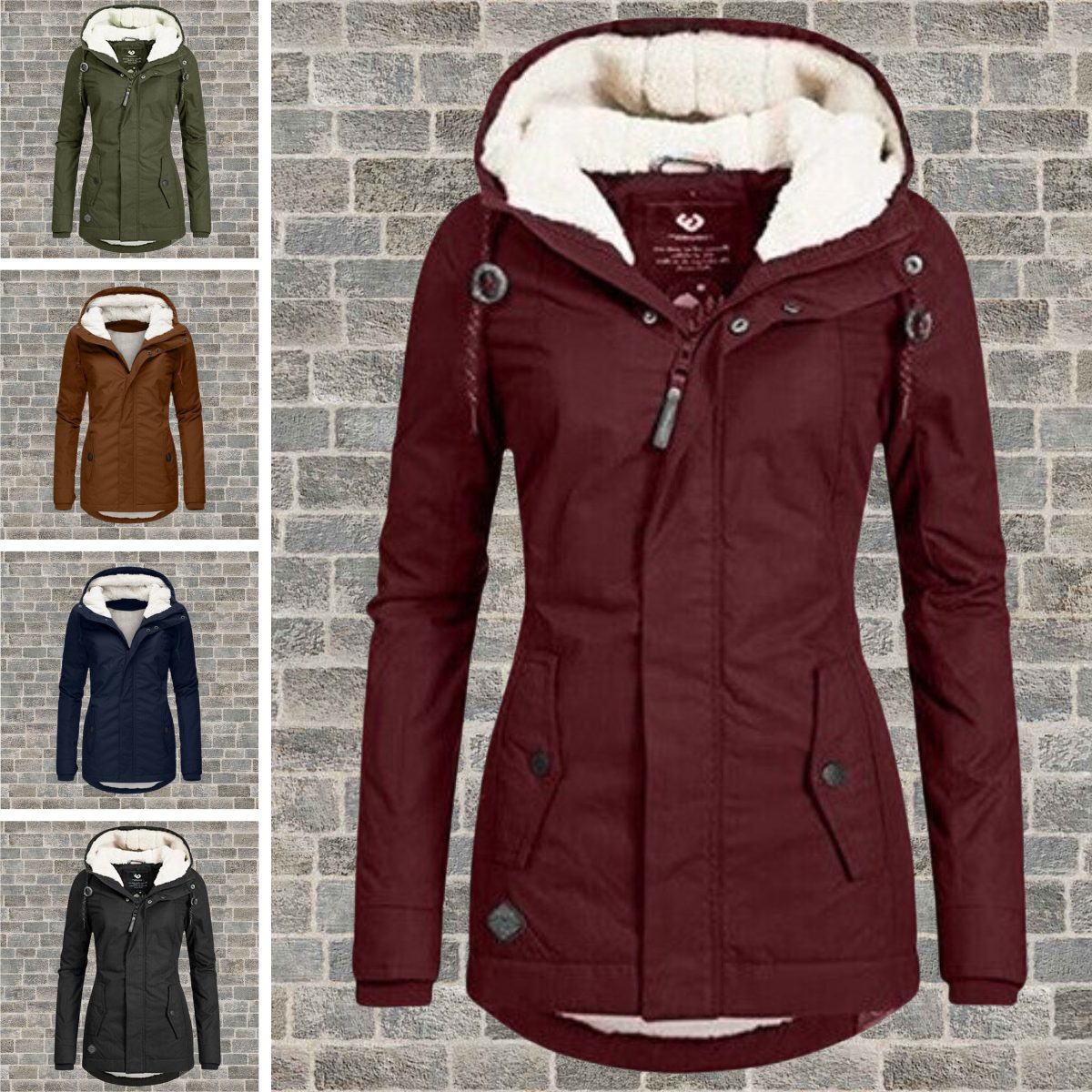Women's Hooded Parka Coat | Sherpa-Lined Waterproof Raincoat
