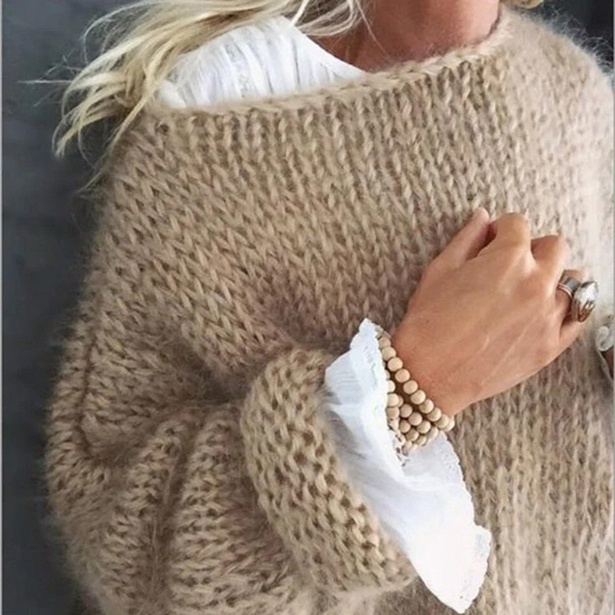 Women's Chunky Knit Crew Neck Jumper