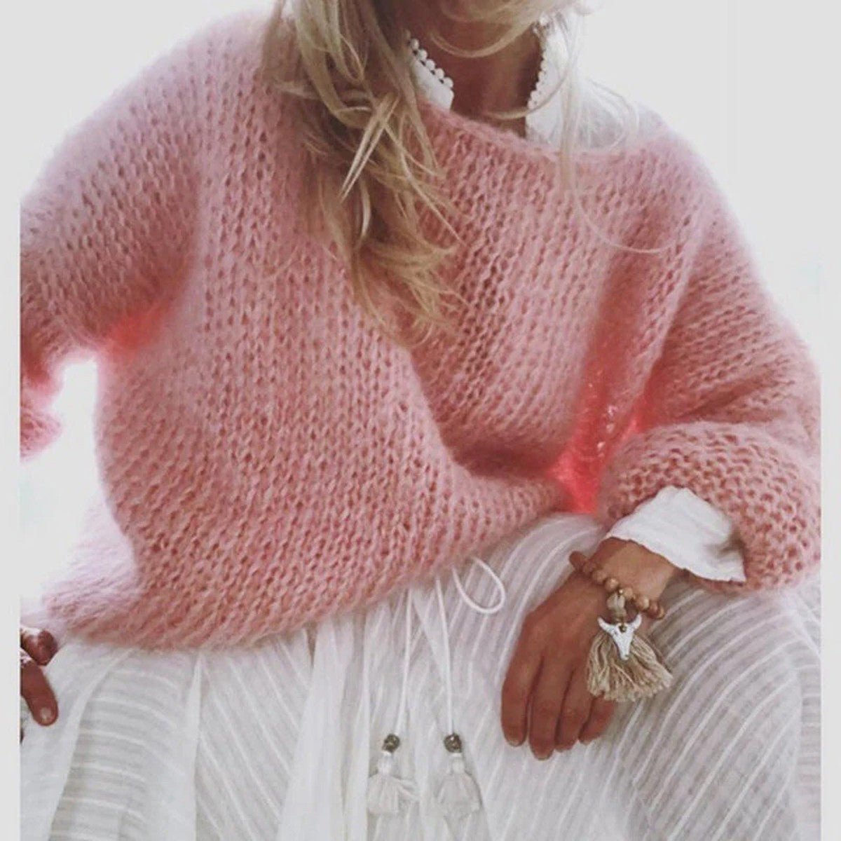 Women's Chunky Knit Crew Neck Jumper