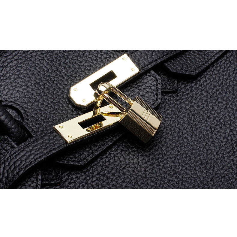 Top-Handle Tote Bag with Padlock Detail