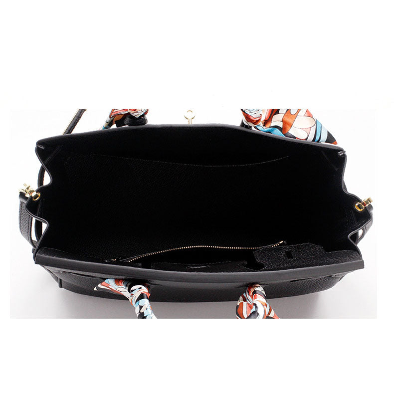 Top-Handle Tote Bag with Padlock Detail