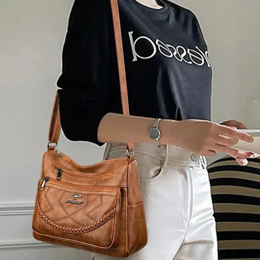 Sac bandoulière pour femme à poches multiples avec bandoulière réglable