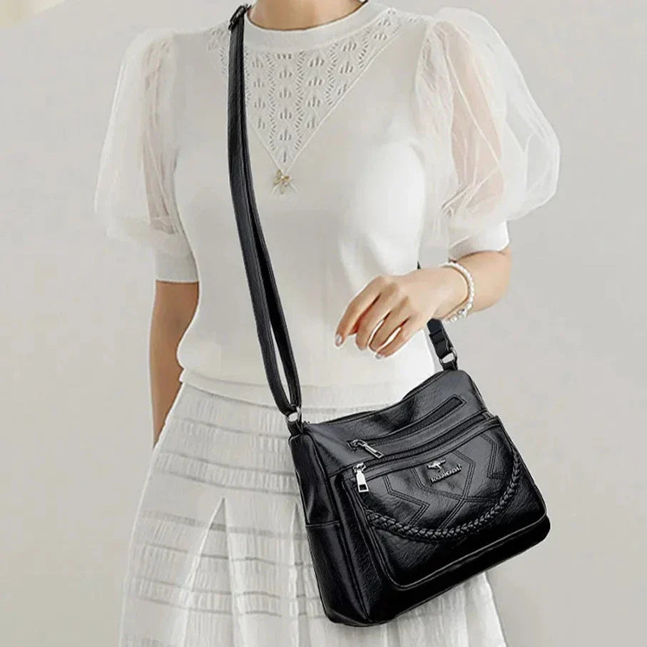 Sac bandoulière pour femme à poches multiples avec bandoulière réglable