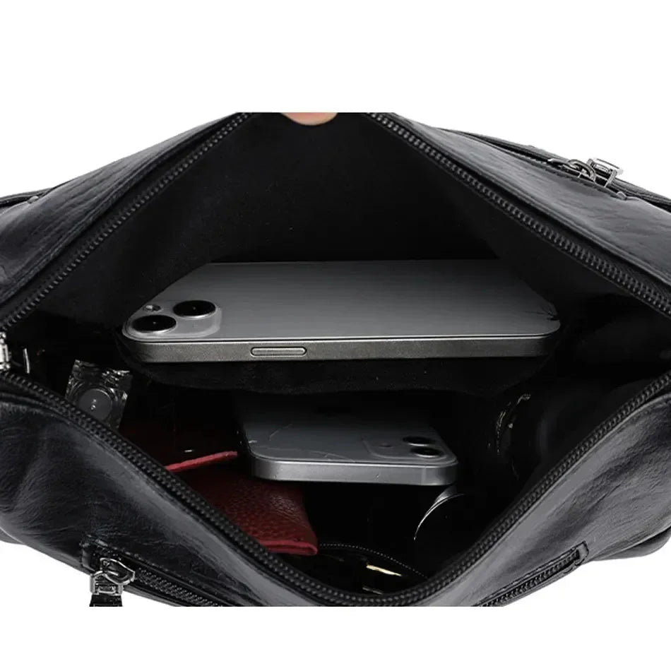 Sac bandoulière pour femme à poches multiples avec bandoulière réglable