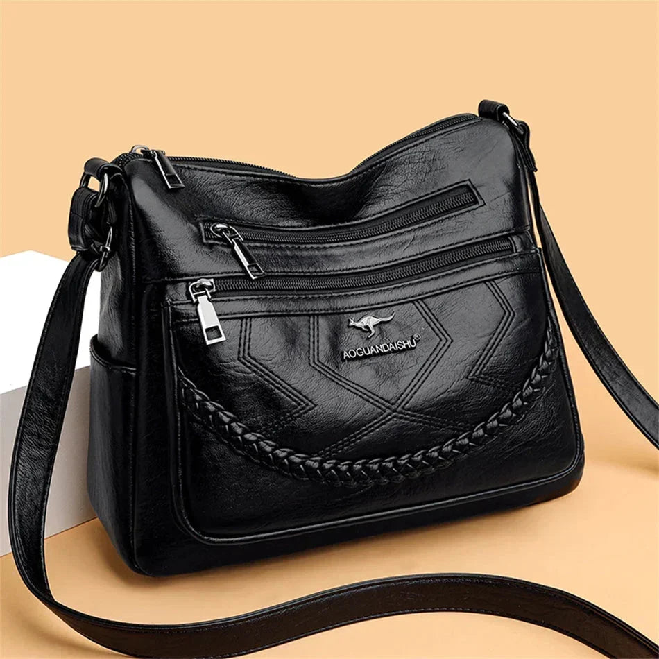 Sac bandoulière pour femme à poches multiples avec bandoulière réglable