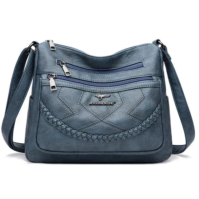Sac bandoulière pour femme à poches multiples avec bandoulière réglable