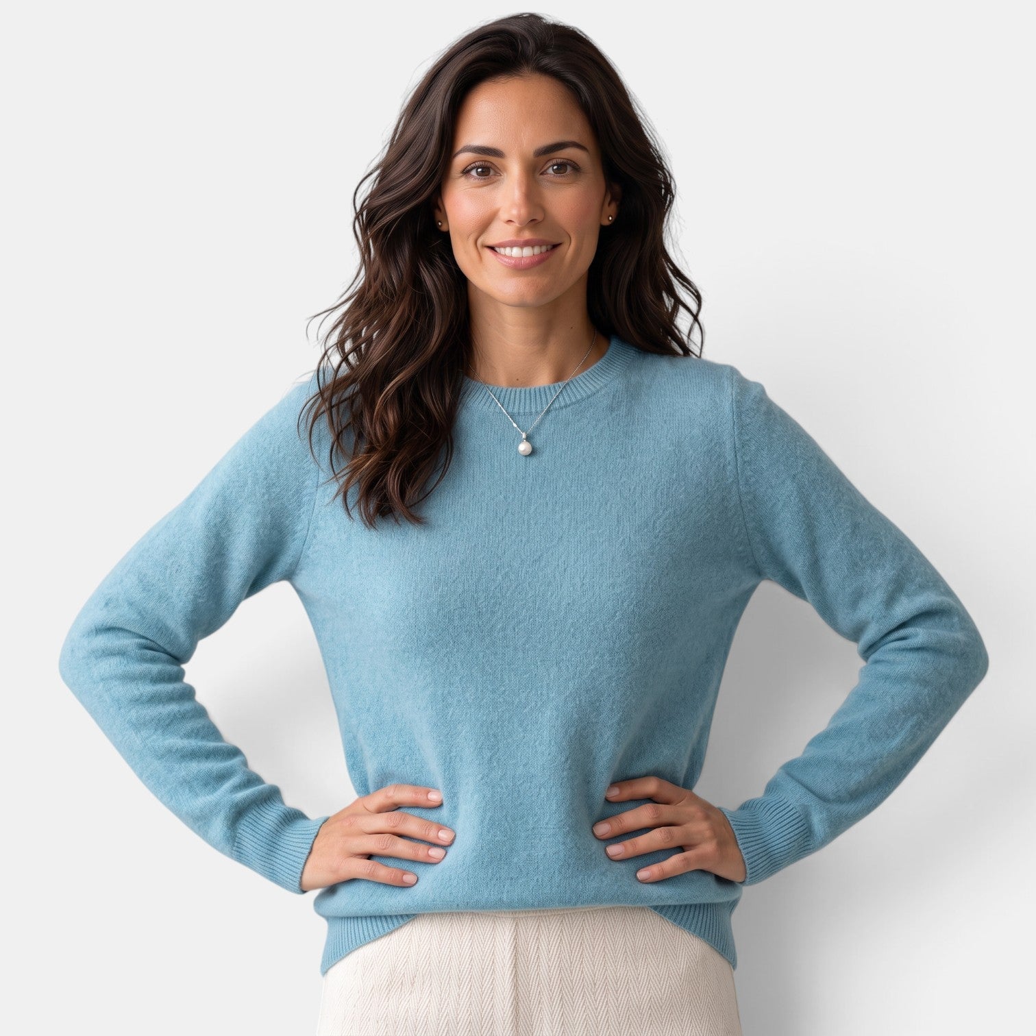 Pull doux en maille à col rond pour femme