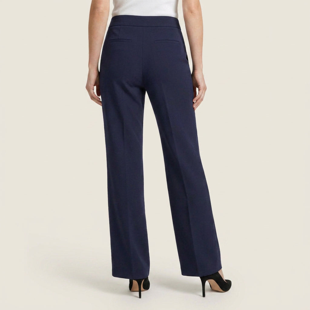 Pantalon de tailleur droit taille haute pour femme