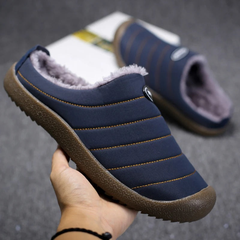 Quilted Slippers with Faux Fur Lining