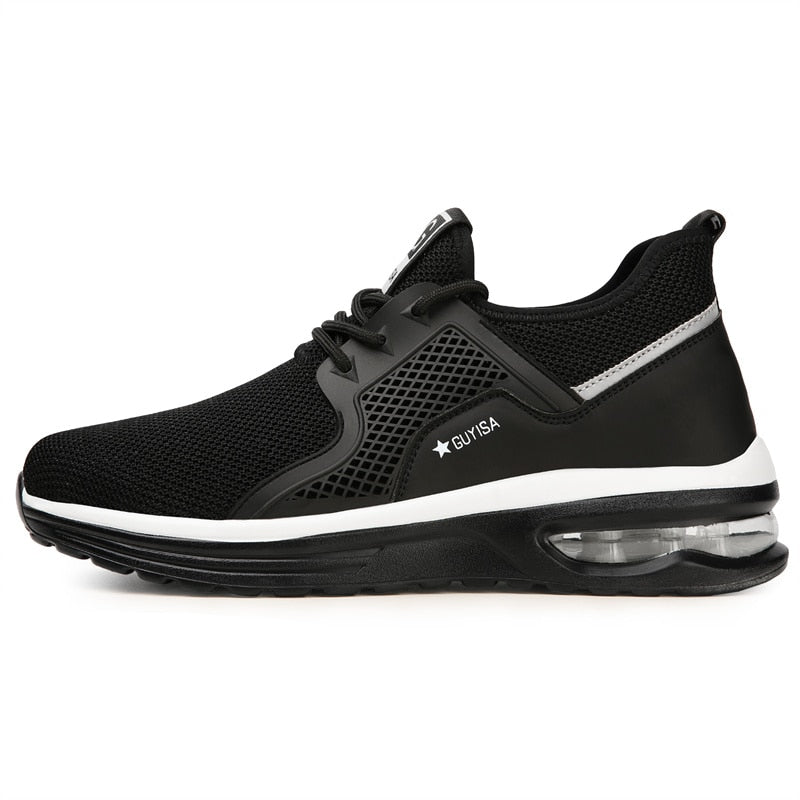 Mesh Trainers with Air Cushion Sole and Lace-Up Front