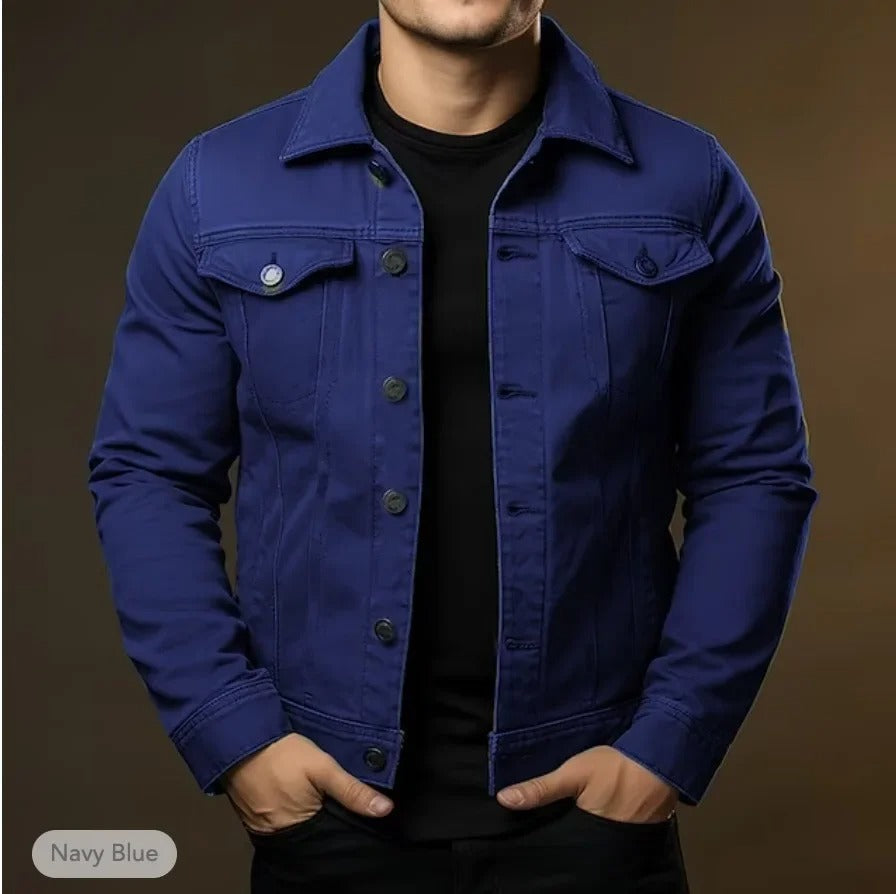 Denim Trucker Jacket with Flap Pockets