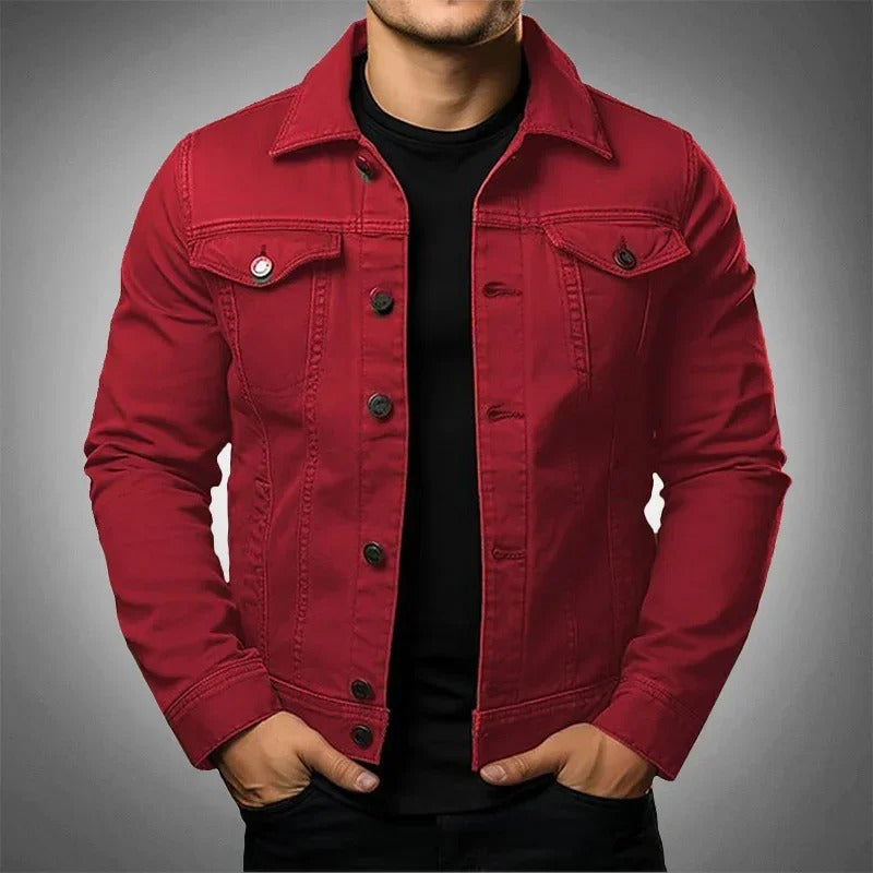 Denim Trucker Jacket with Flap Pockets