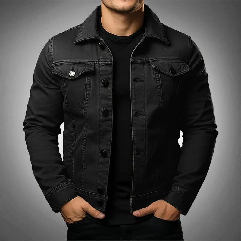 Denim Trucker Jacket with Flap Pockets