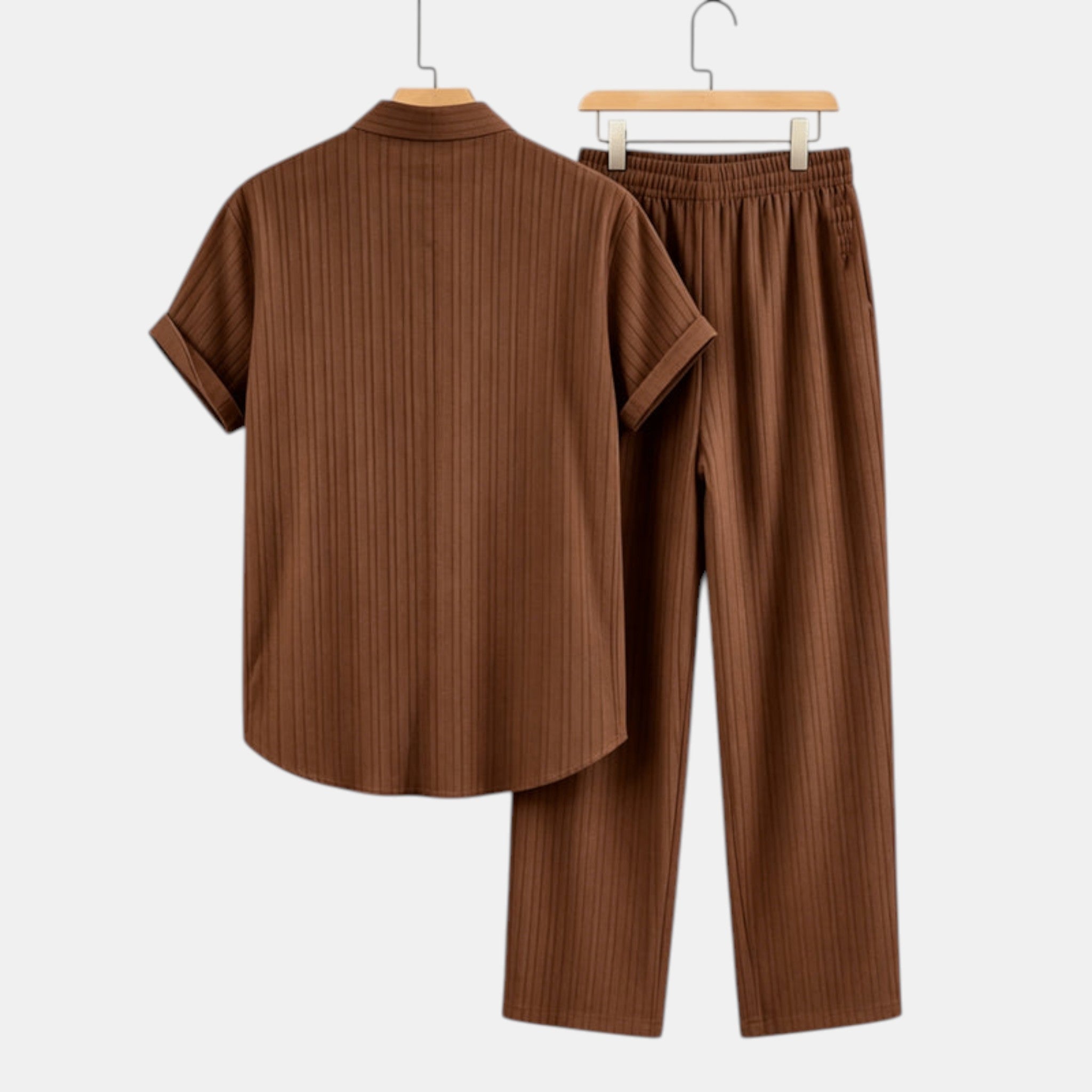 Textured Shirt and Trousers Co-Ord Set with Short Sleeves