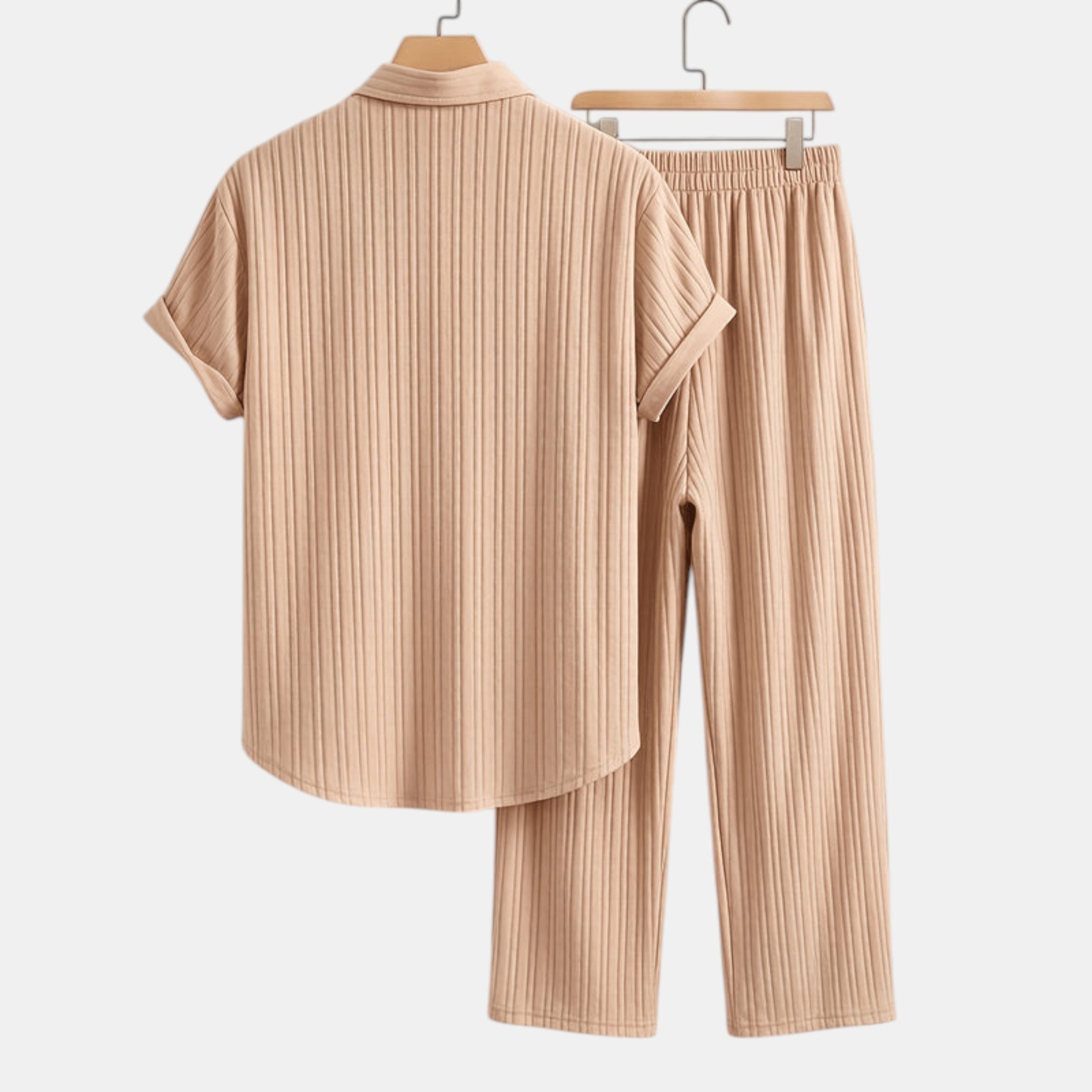 Textured Shirt and Trousers Co-Ord Set with Short Sleeves