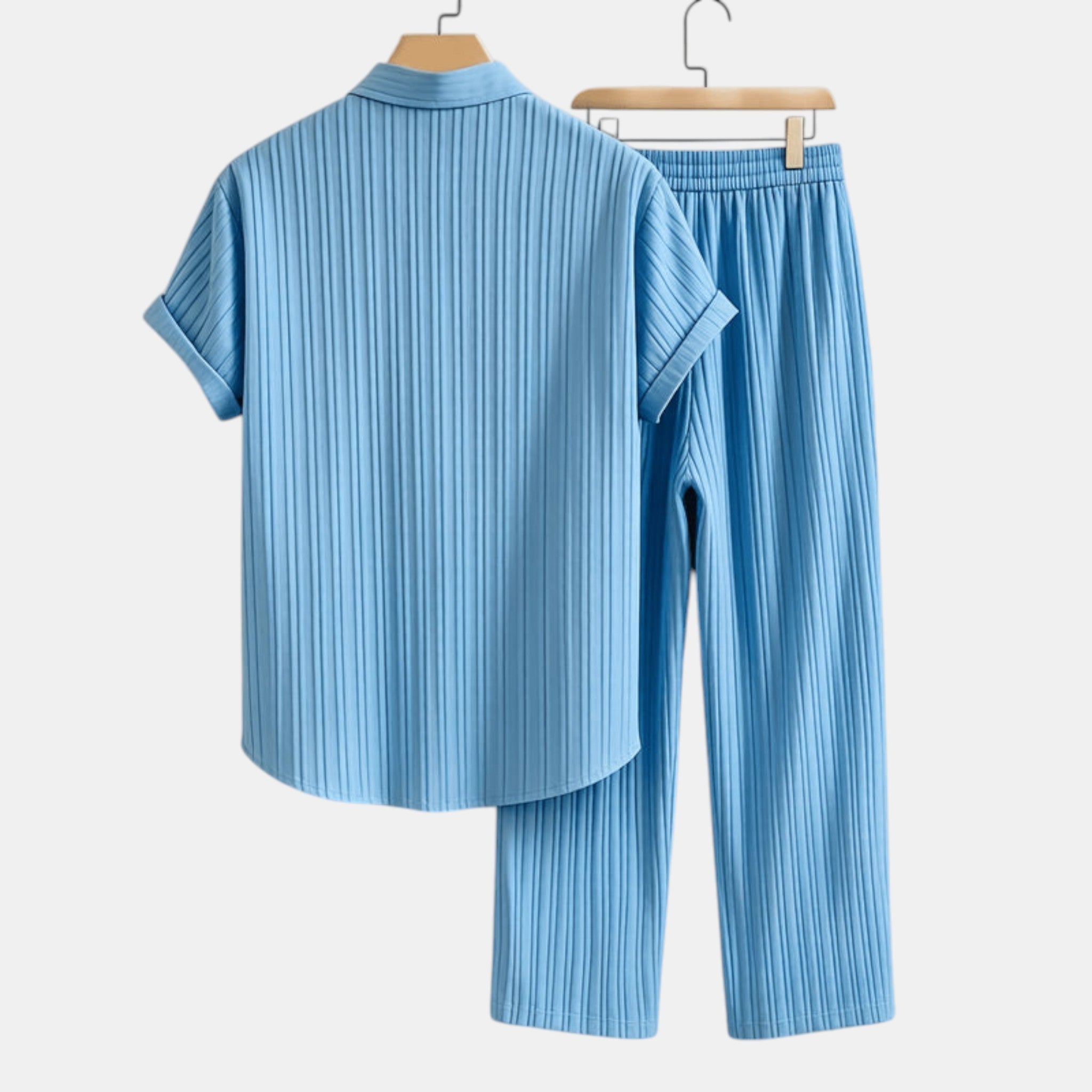 Textured Shirt and Trousers Co-Ord Set with Short Sleeves
