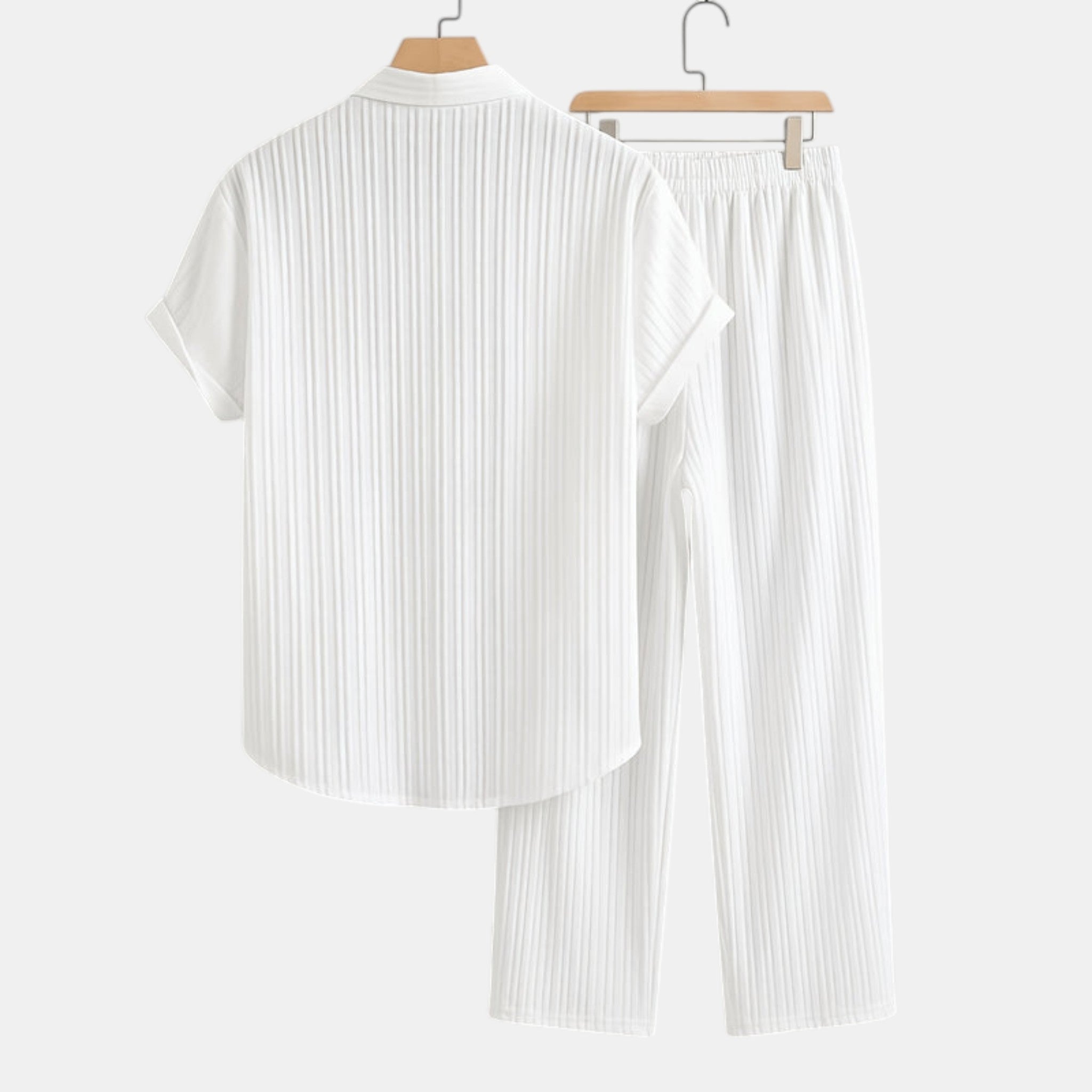Textured Shirt and Trousers Co-Ord Set with Short Sleeves