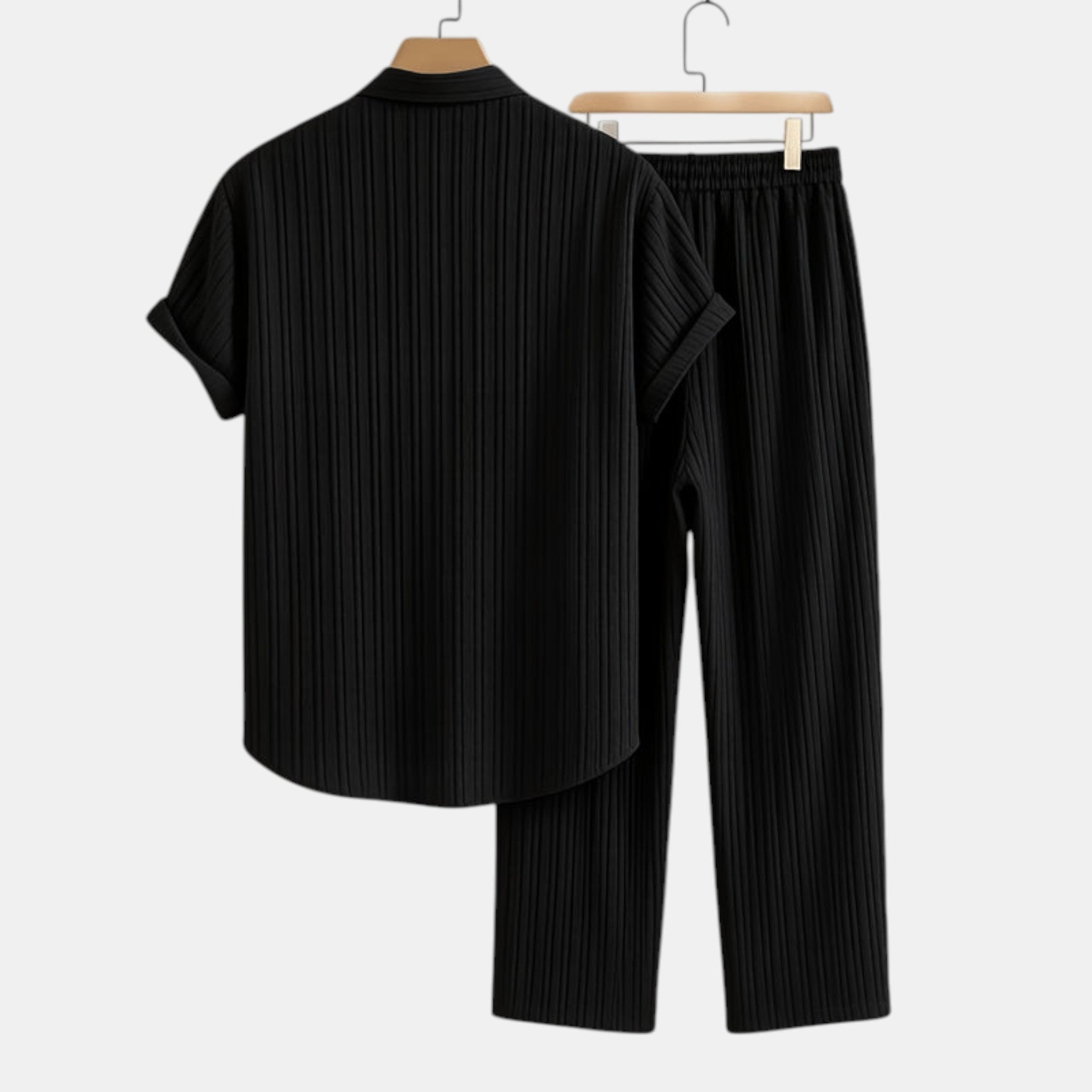 Textured Shirt and Trousers Co-Ord Set with Short Sleeves