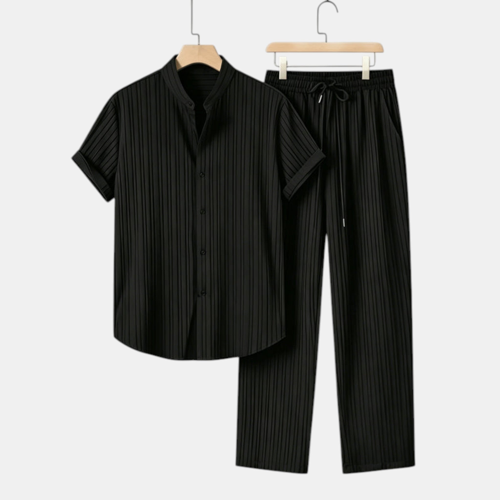 Textured Shirt and Trousers Co-Ord Set with Short Sleeves