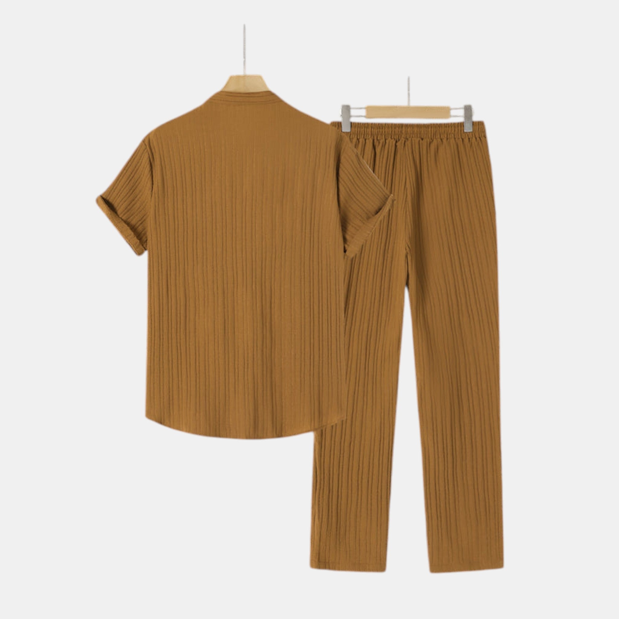 Textured Shirt and Trousers Co-Ord Set with Short Sleeves