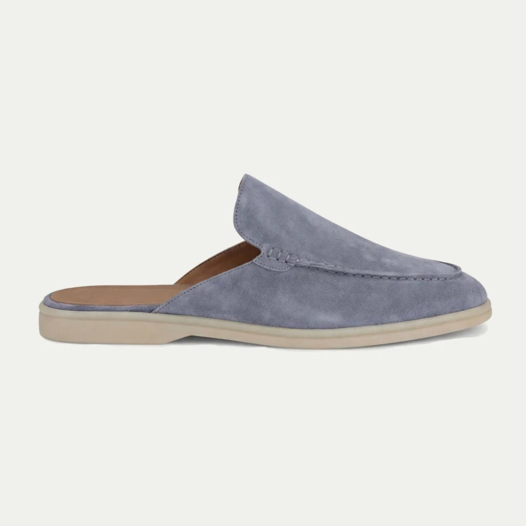 Men's Suede Mule Loafers with Backless Design
