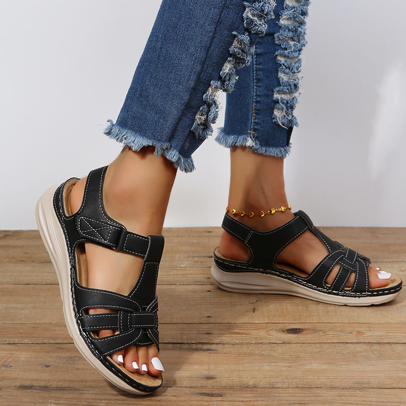 Strappy Comfort Sandals with Cushioned Sole