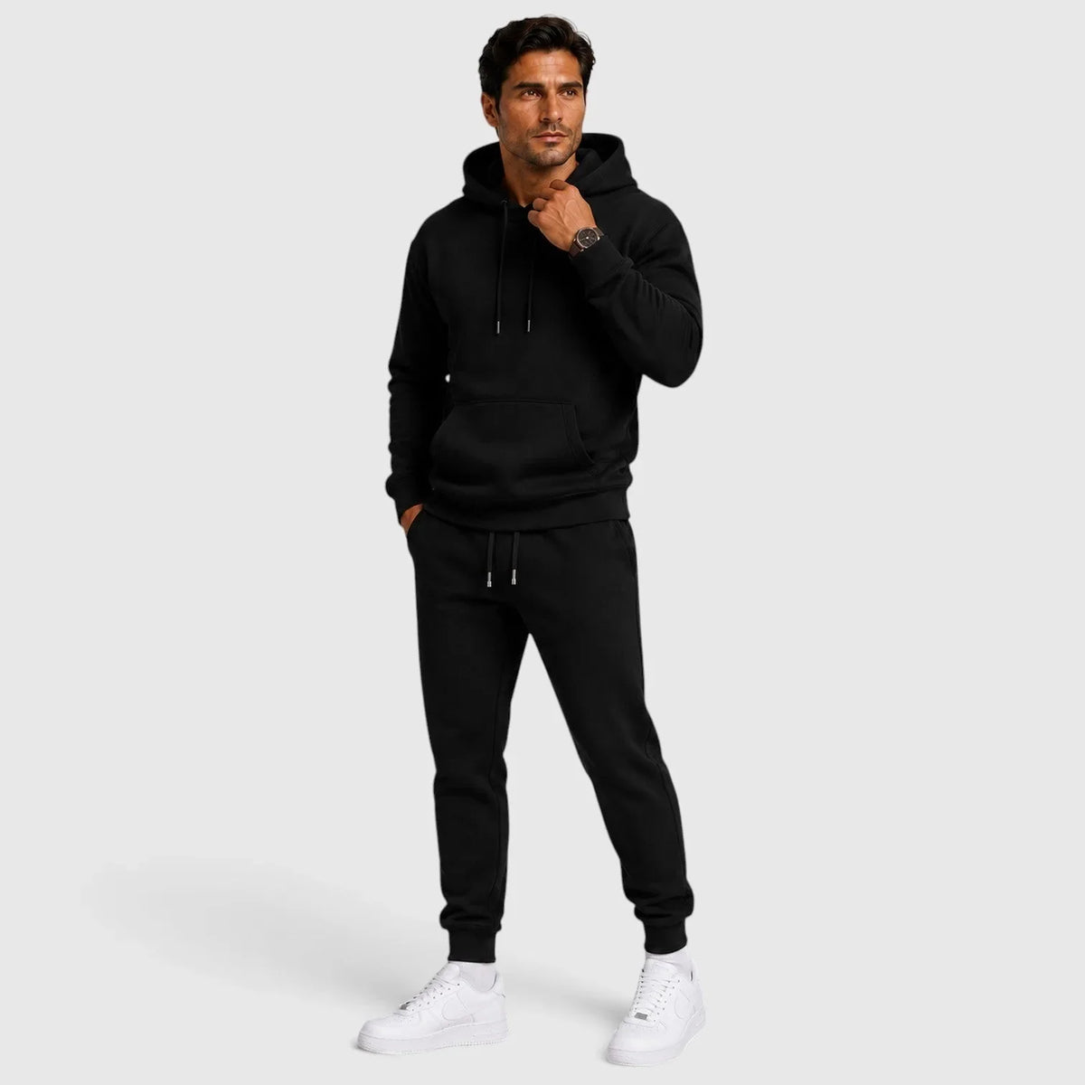 Ensemble assorti sweat à capuche et pantalon jogging pour homme | Tenue d'intérieur décontractée coordonnée