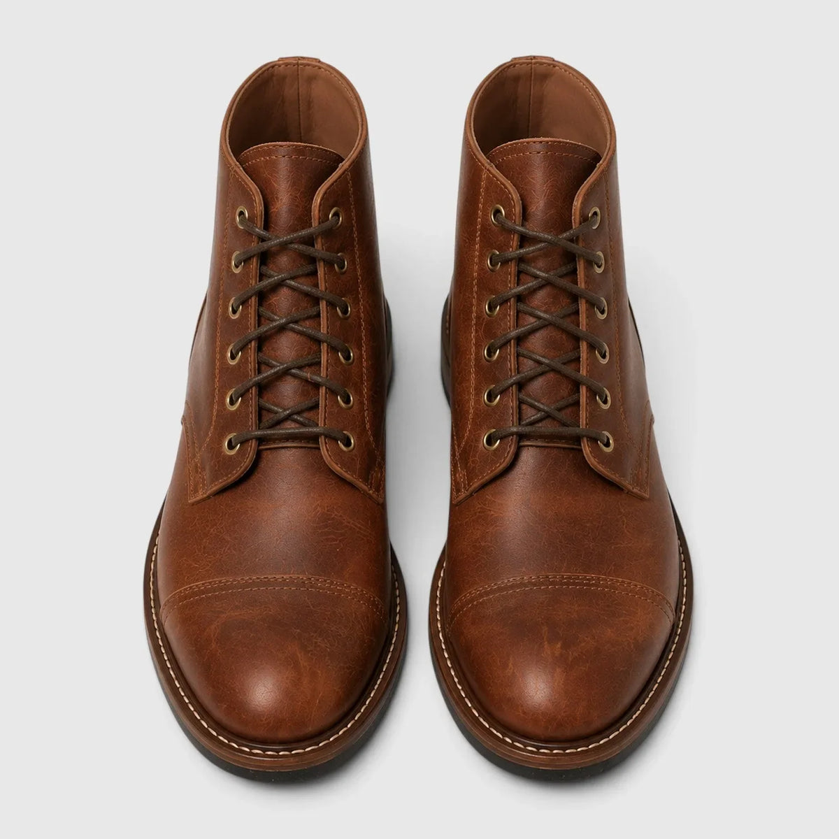 Men's Leather Lace-Up Boots | Cap Toe Work Boots