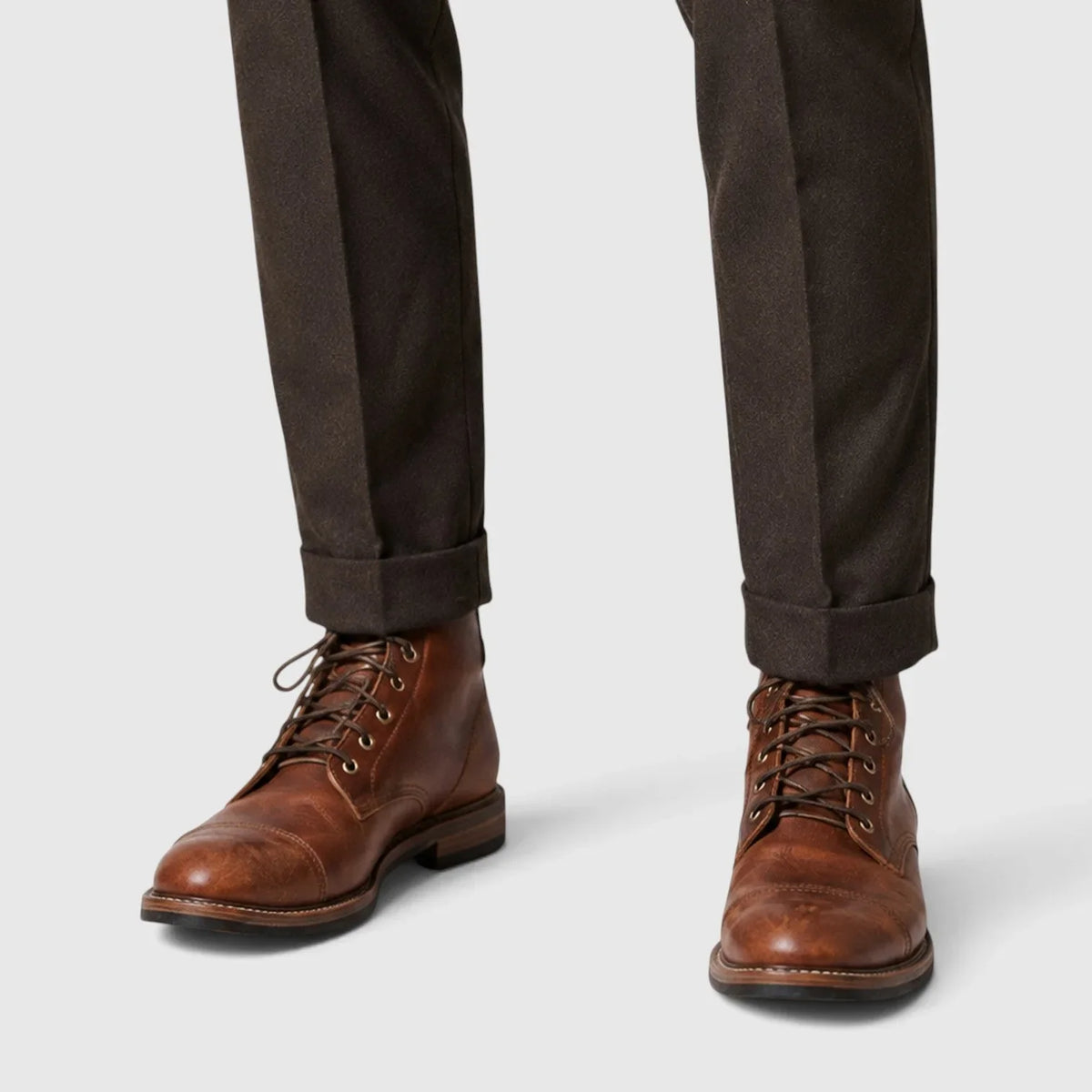 Men's Leather Lace-Up Boots | Cap Toe Work Boots