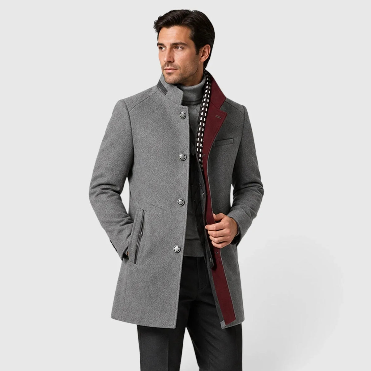 Men's Wool Blend Trench Coat | Smart Casual Overcoat