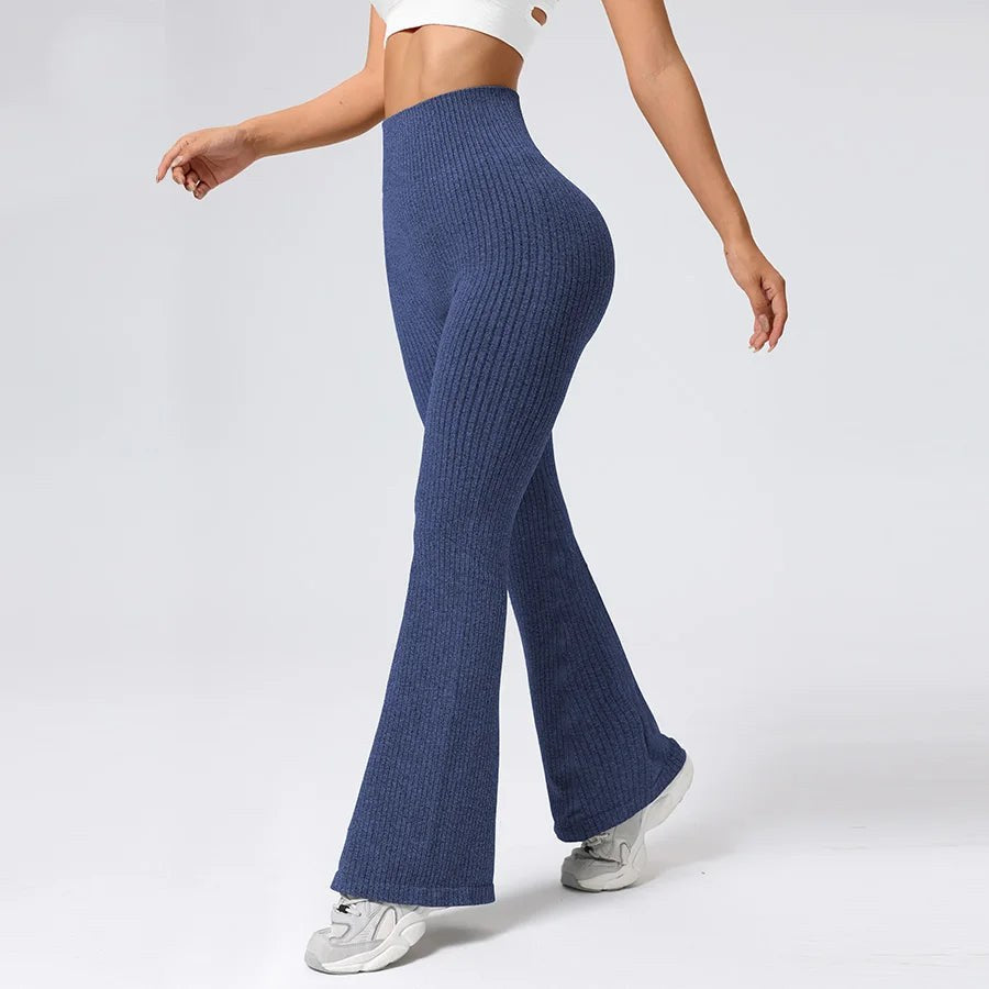 Legging évasé côtelé pour femme | Pantalon de yoga taille haute