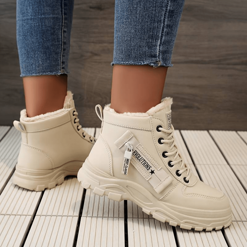 Women's Waterproof Winter Boots | Fleece-Lined Lace-Up Ankle Boots