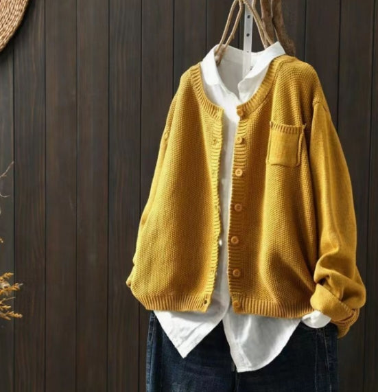 Women's Cotton Cardigan with Pockets | Relaxed Fit
