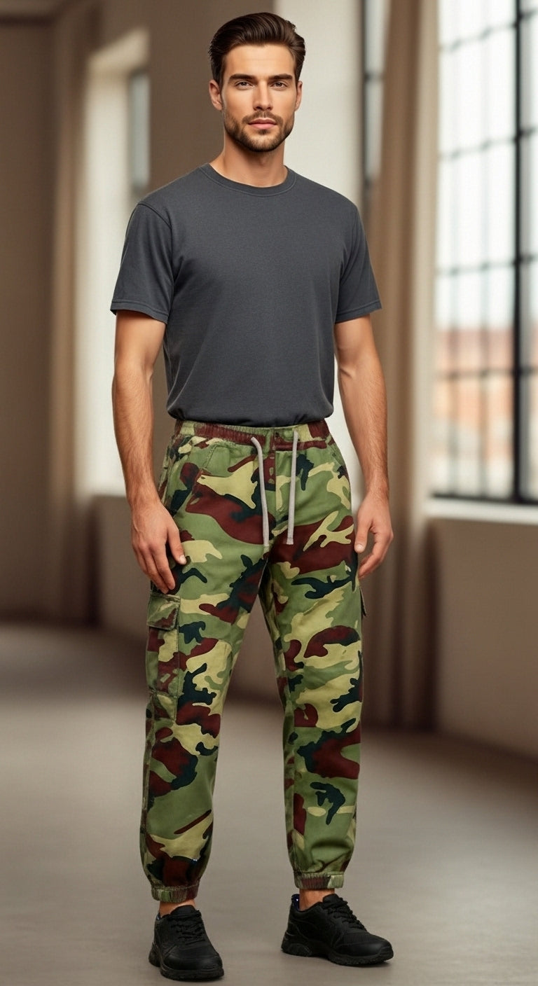 Joggers cargo pour homme avec taille élastiquée