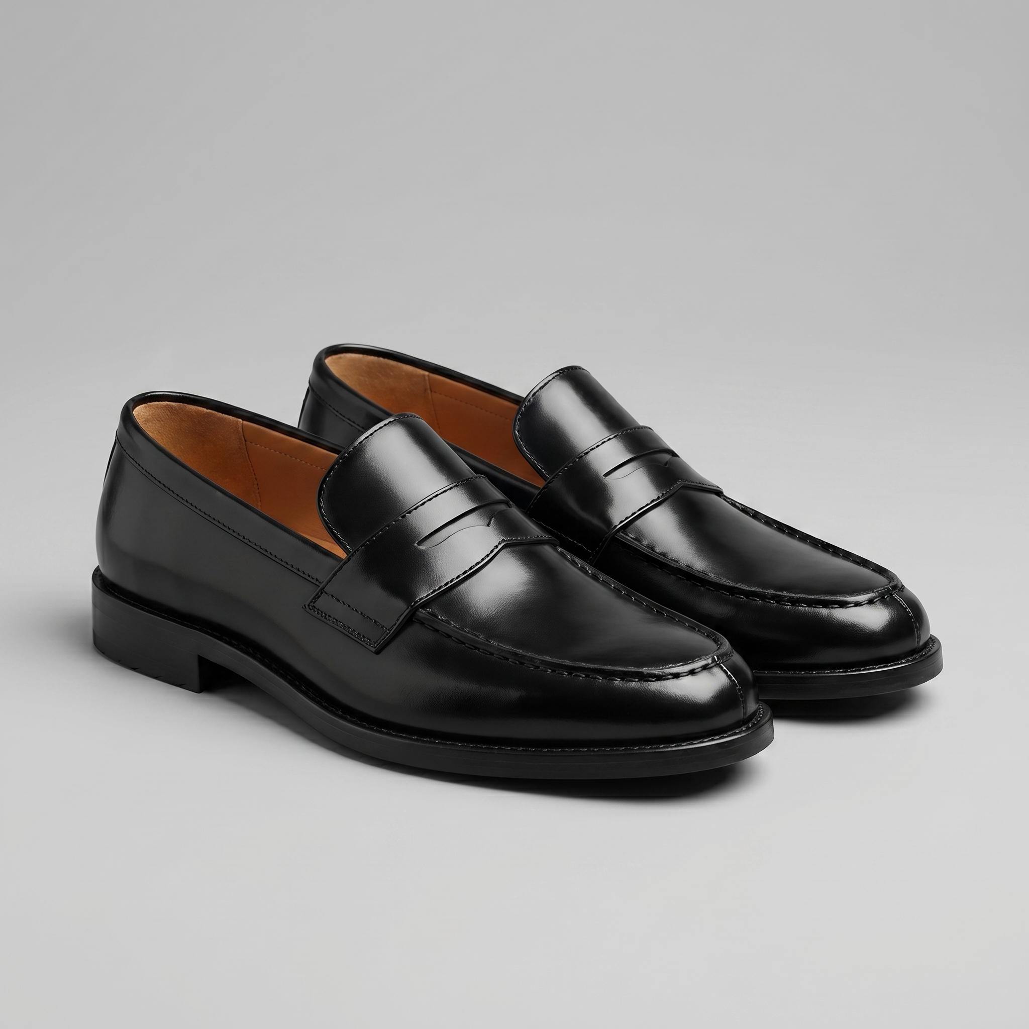 Men's Classic Penny Loafers with Polished Finish
