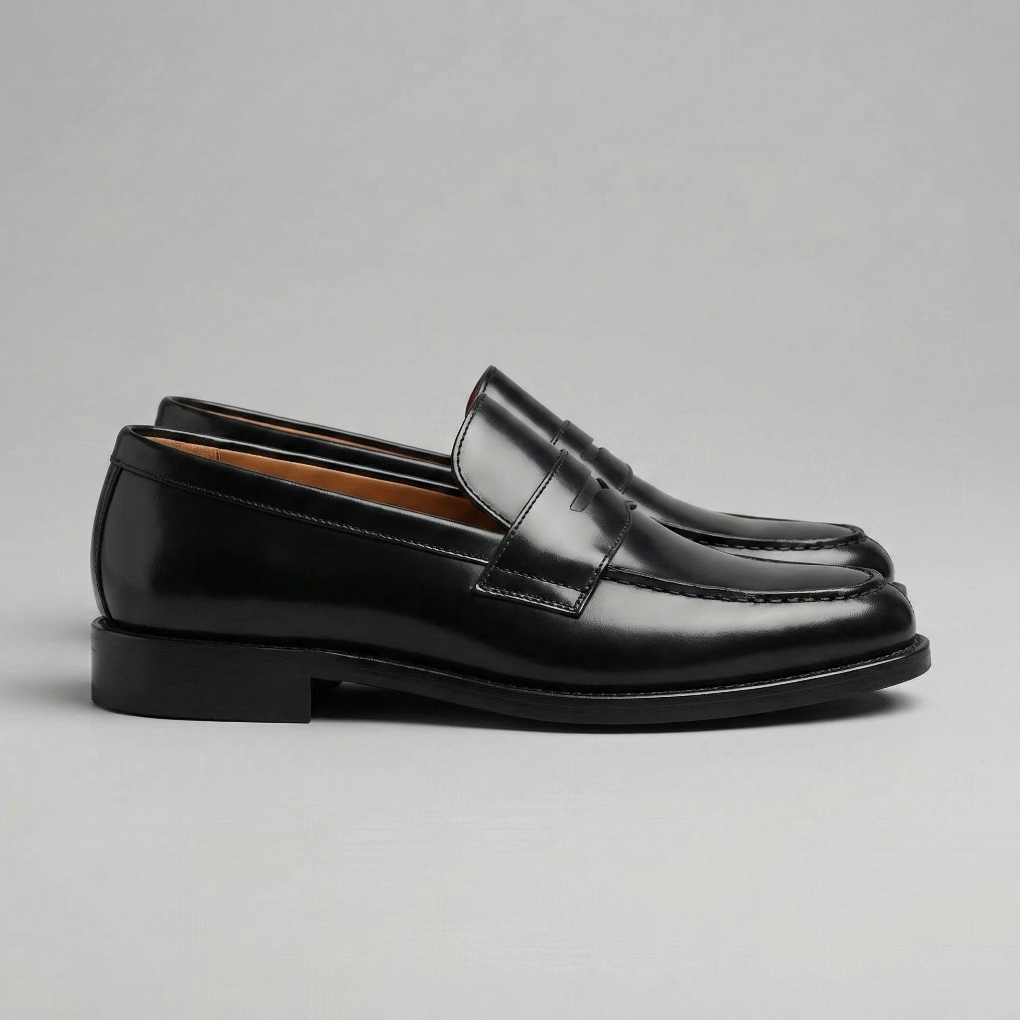 Men's Classic Penny Loafers with Polished Finish