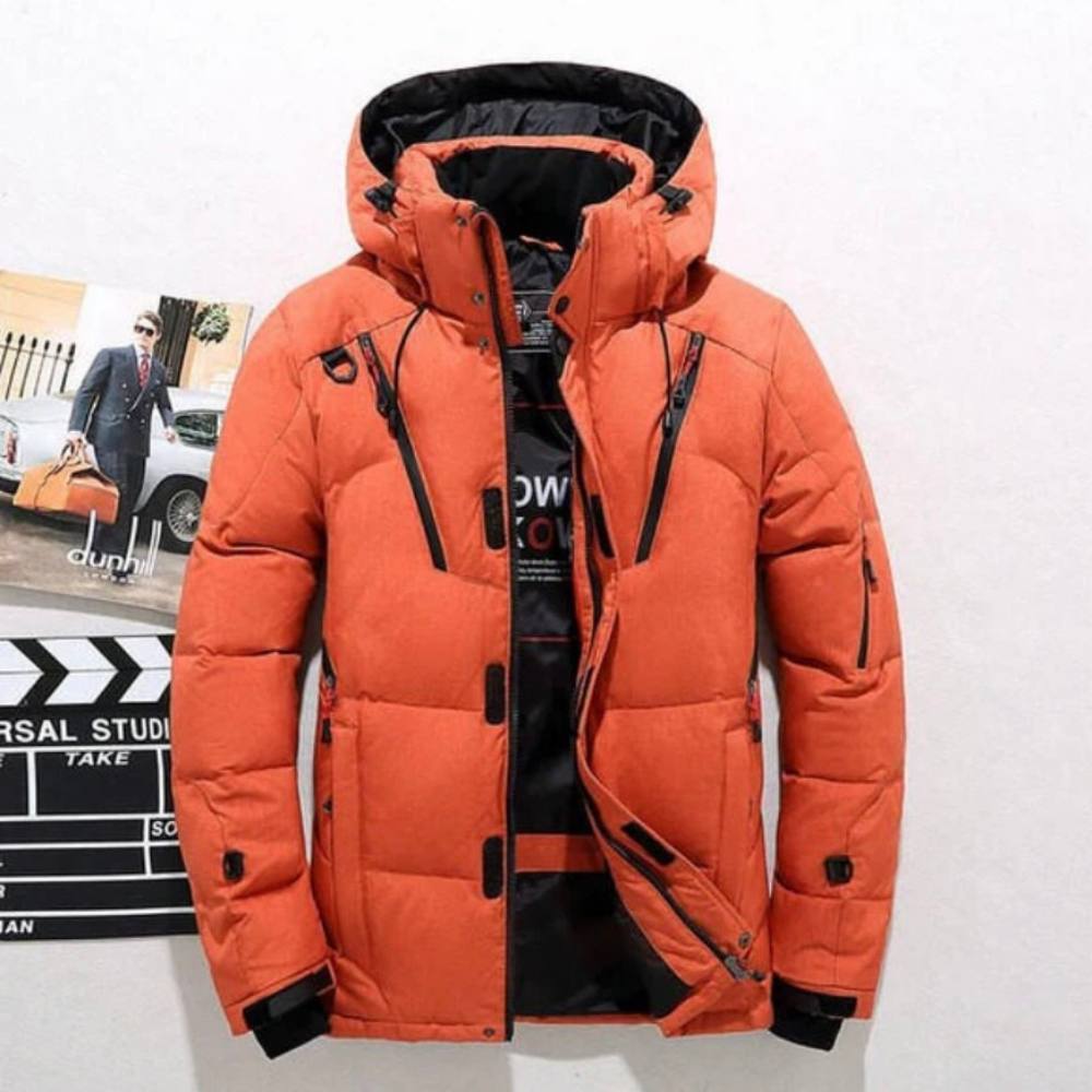 Men's Duck Down Jacket | Thermal Hooded Winter Coat
