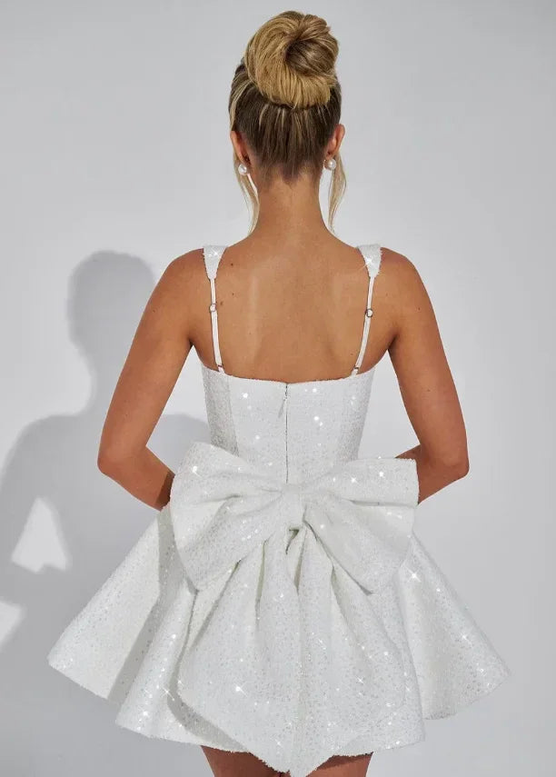 Mini-robe à sequins pour femme avec détail nœud