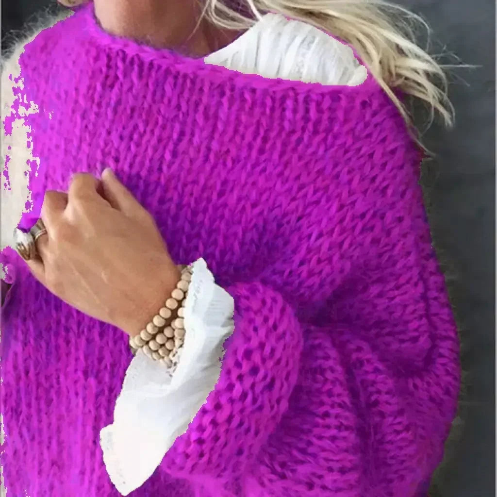 Pull en maille oversize pour femme | Texture douce et duveteuse