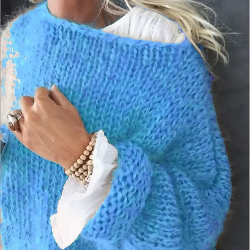 Pull en maille oversize pour femme | Texture douce et duveteuse