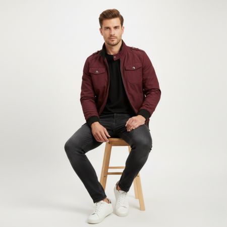 Men's Cotton Stand Collar Jacket