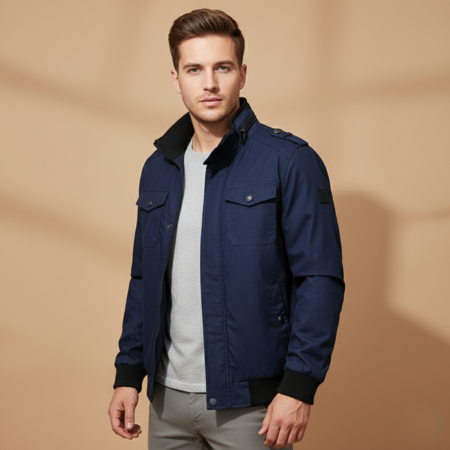 Men's Cotton Stand Collar Jacket